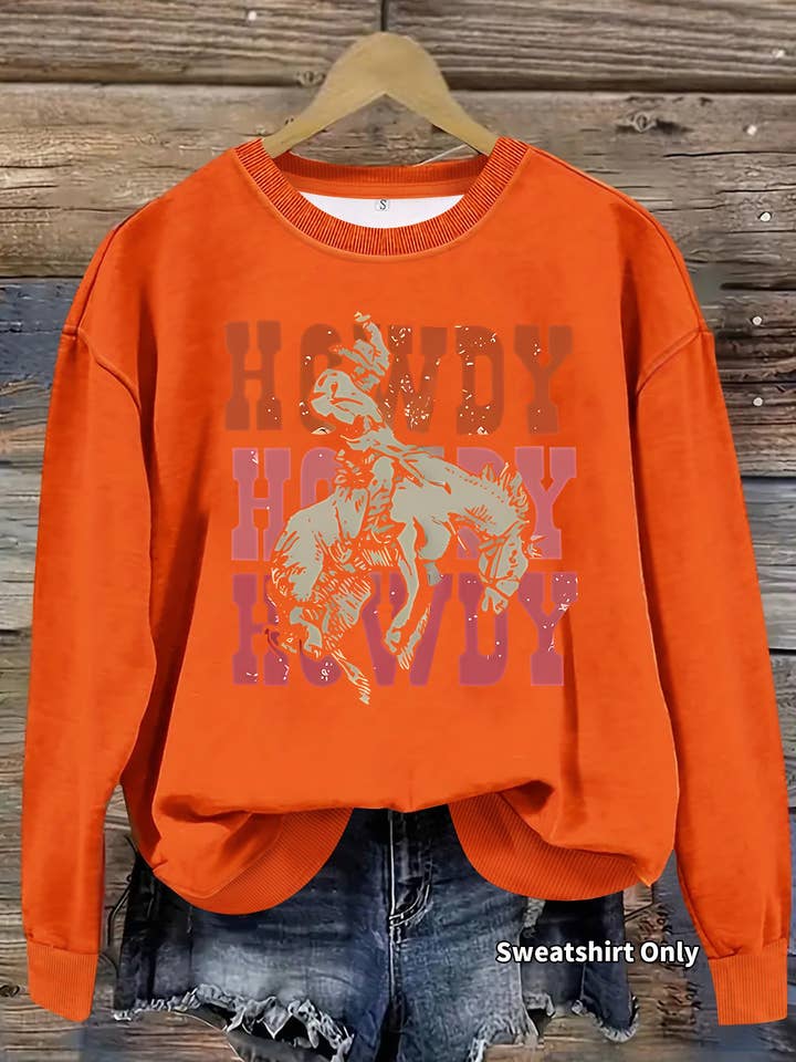 Rosa Clothing - Wholesale Sweatshirt - Women's - Western Cowboy Ranch Howdy Print Sweatshirt4