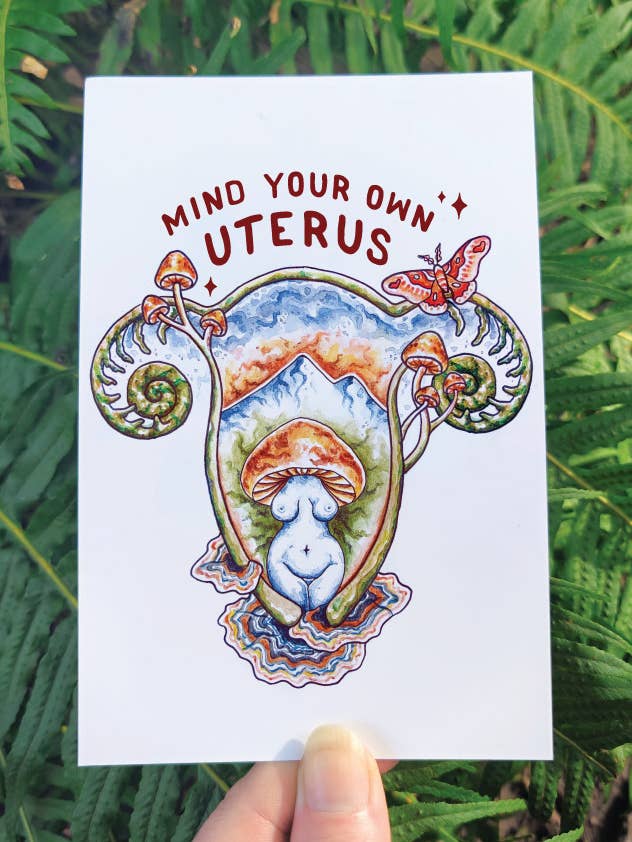 Occupe-toi de ton propre utérus - Mini impression - Santé des champignons Avortement pour la vente par Crafted from Scratch