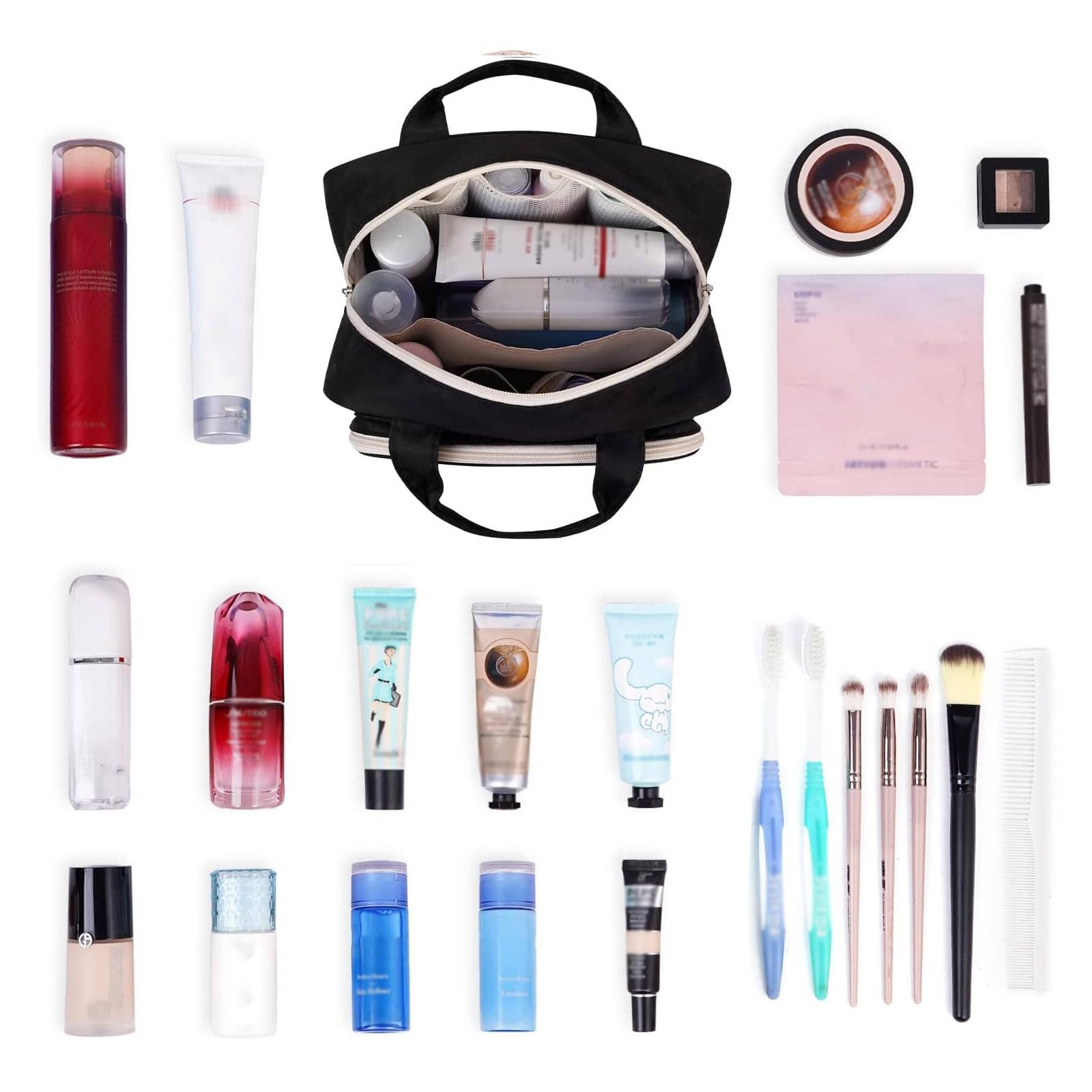 wandf – bolsa de maquilhagem e cosméticos por atacado – Necessaire grande para maquiagem e organizador de cosméticos para viagem11