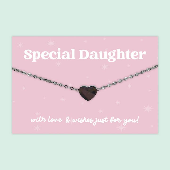 Collar con colgante de corazón - Hija especial - J013N para venta al por mayor de WishStrings