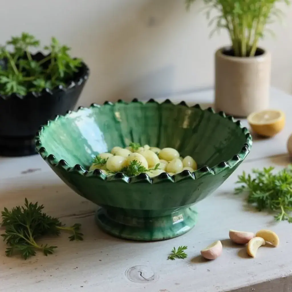 High crafty - Wholesale Decorative Plate/Dish/Bowl - 🌿 Handmade Green Moroccan Pottery Bowls5