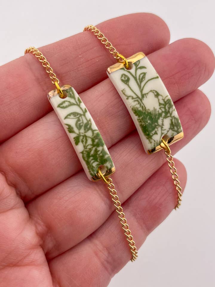 Green China Rectangle Bracelets (Options) for wholesale by Clay Blanca