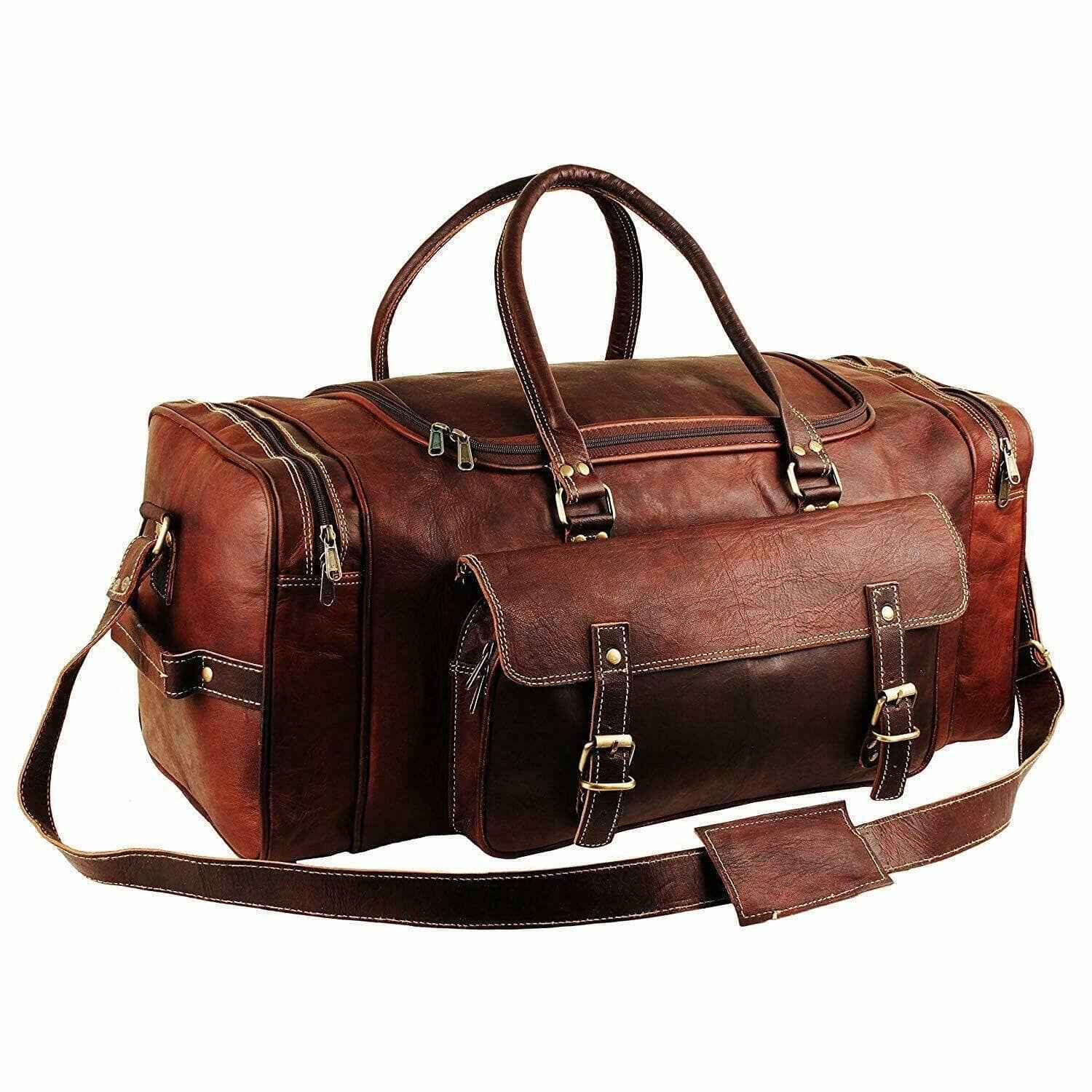 Classy Leather Bags - Wholesale Weekender Bag - Men's - Traveler Weekender Duffle Bag + FREE Toiletry Bag4