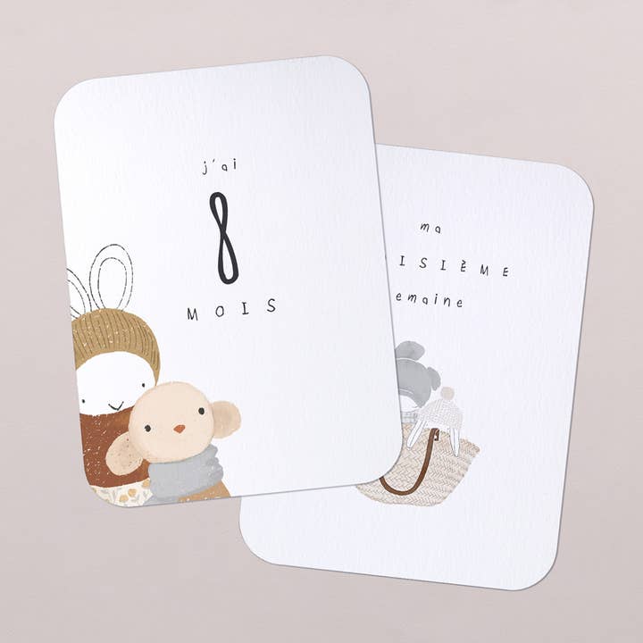 First year stage cards - Emila & Arthur for wholesale by Cotton Bird