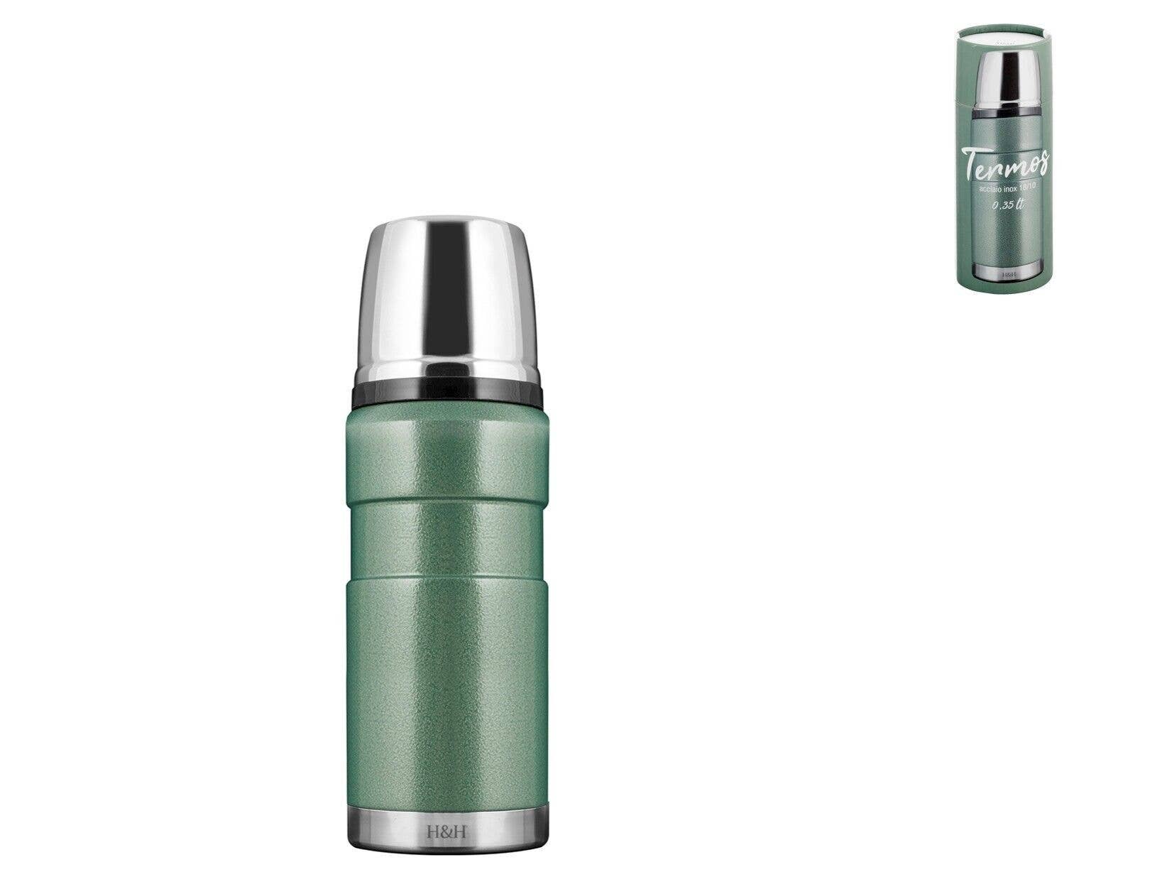 H&H - Wholesale Insulated Mug/Tumbler - 18/10 Stainless Steel Thermos Green 0.35 Lt0
