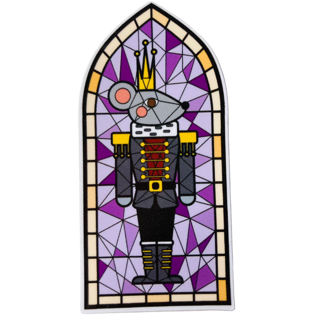 Denali & Co. - Wholesale Sticker - Nutcracker, Clara, Rat, Stained Glass Christmas Sticker0
