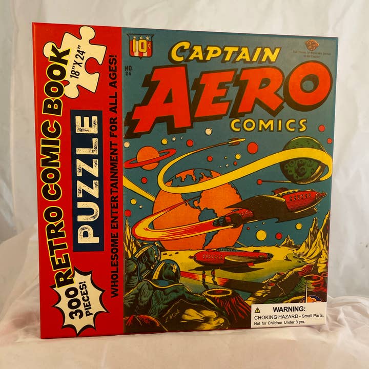 Vintage Comic Jigsaw Puzzle Captain Aero for wholesale by Perisphere & Trylon