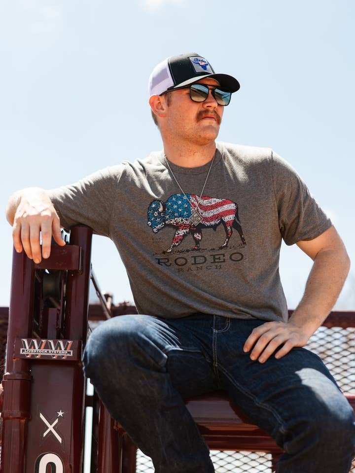 Rodeo Ranch American Buffalo Kortærmet Skjorte - Deep Heath for engroshandel hos Rodeo Ranch