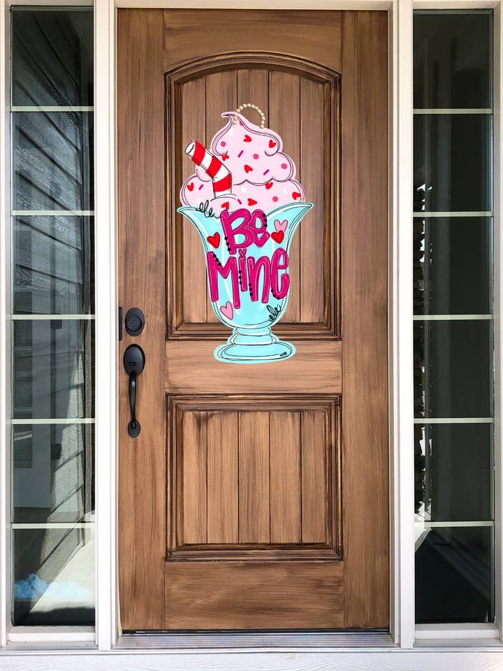 Valentine Shake Wooden Door Hanger for wholesale by DoorBadges
