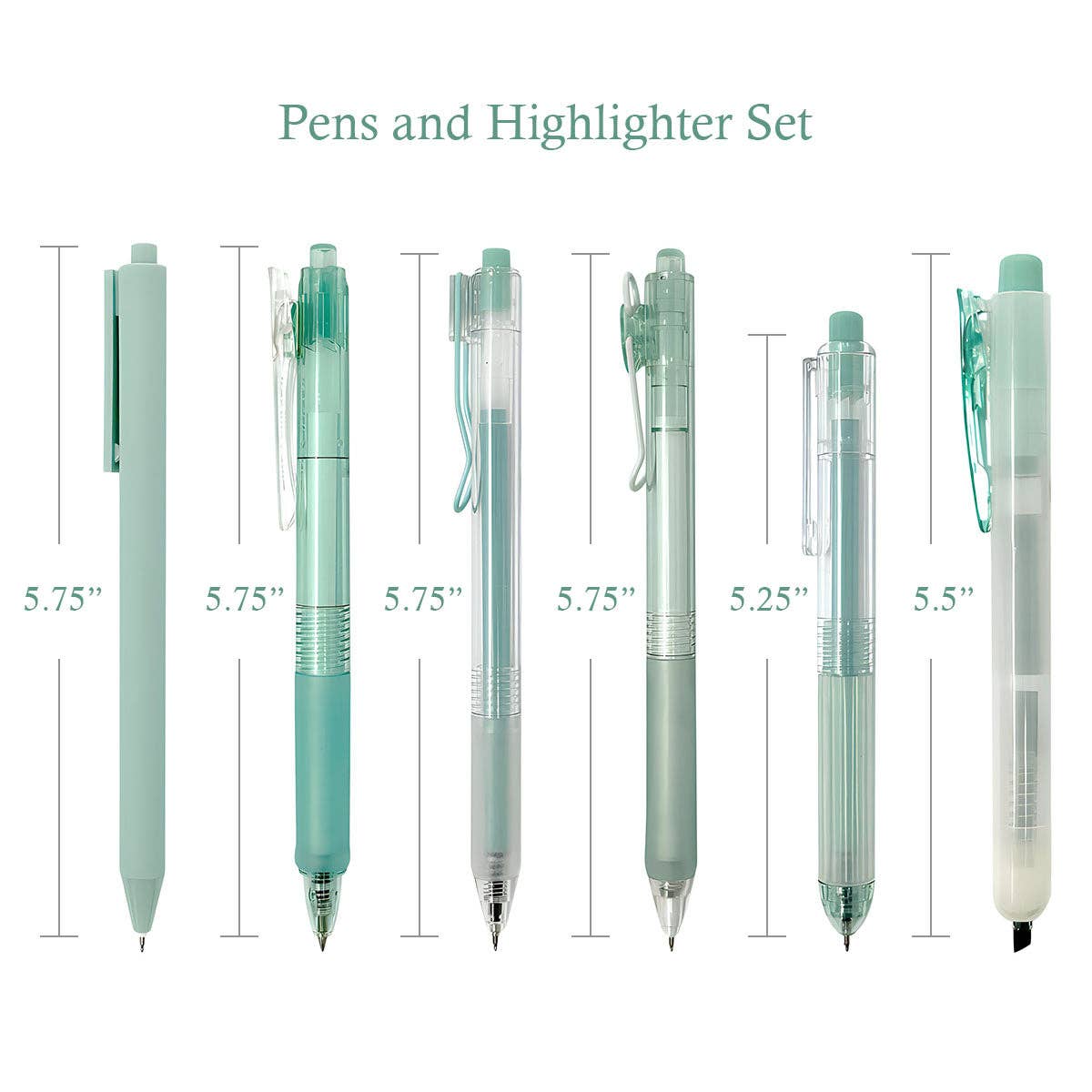 Wrapables.com - Wholesale Pen - Wrapables Retractable Rollerball Pens and Highlighter Set 636