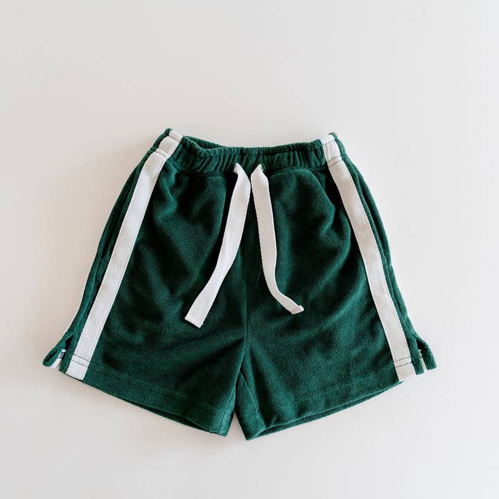 Havmosgrøn frottébadeshorts for engroshandel hos Jeune label