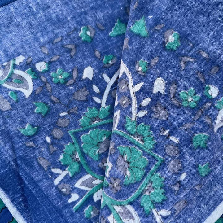 bhavnas boutique – Tapeçaria/têxtil por atacado – Colcha de Algodão Indiano Azul Boémio para Decoração de Parede de Quarto4