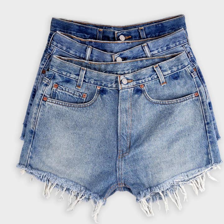 Sun's Out! - Wholesale Shorts - Women's - High-Rise Upcycled Denim Cutoff Shorts - Original0