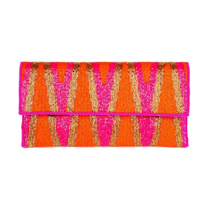 Hand Beaded Ikat Women's Clutch Bag for wholesale by Samser Designs
