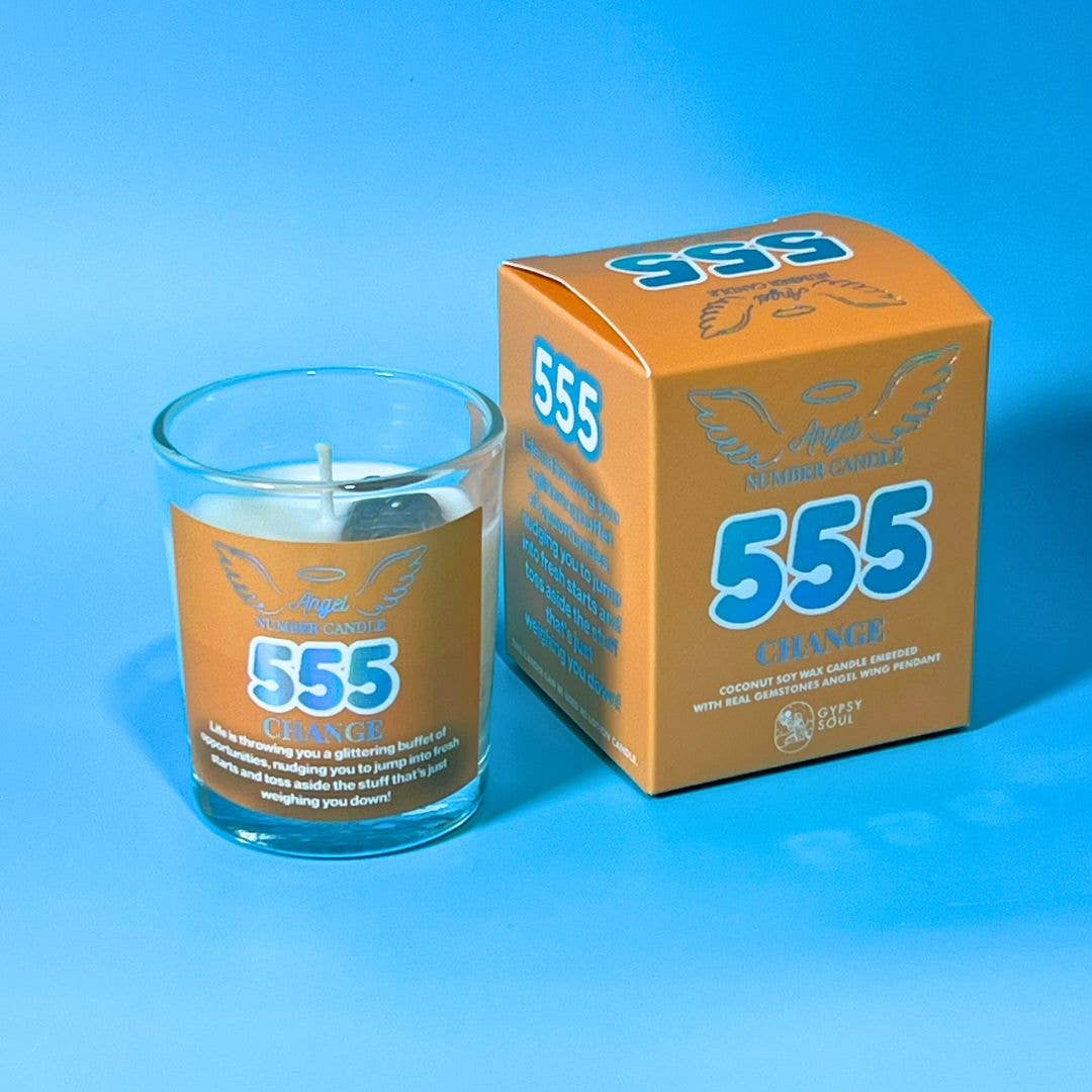 Gypsy Soul - Vente Bougie en bocal - Bougie Lotion Numéro d'Ange avec Pendentif Ange Pierre Précieuse Aile13