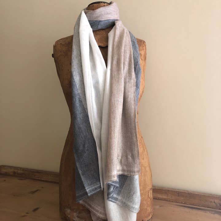 Moult - Wholesale Scarf - Women's - Block Stripe Large Scarf1