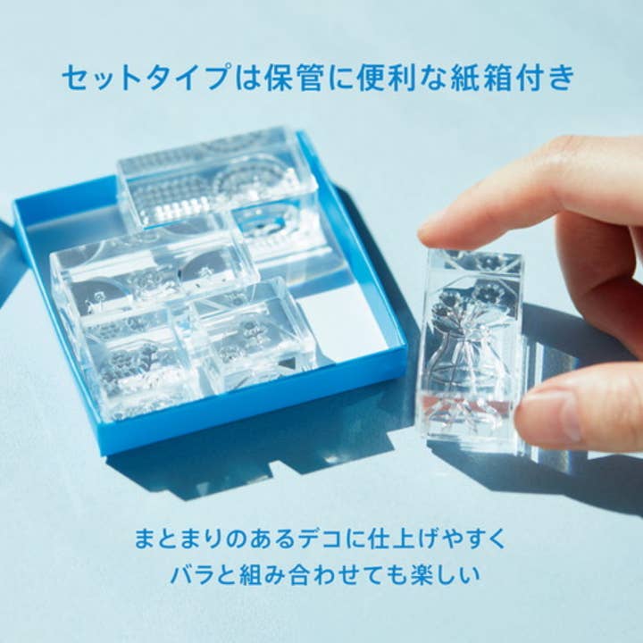 「FUNJI」In Japan - Wholesale Rubber/decorative stamp - KOKUYO HITOTOKI Ice Stamp Set | 6 Clear Acrylic Rubber Stamp4