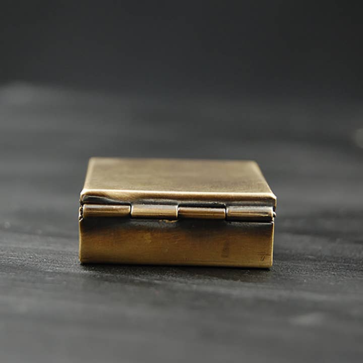 Metal Cloth & Wood - Wholesale Decorative Box - 1.25" Brass Pillbox or Trinket Box