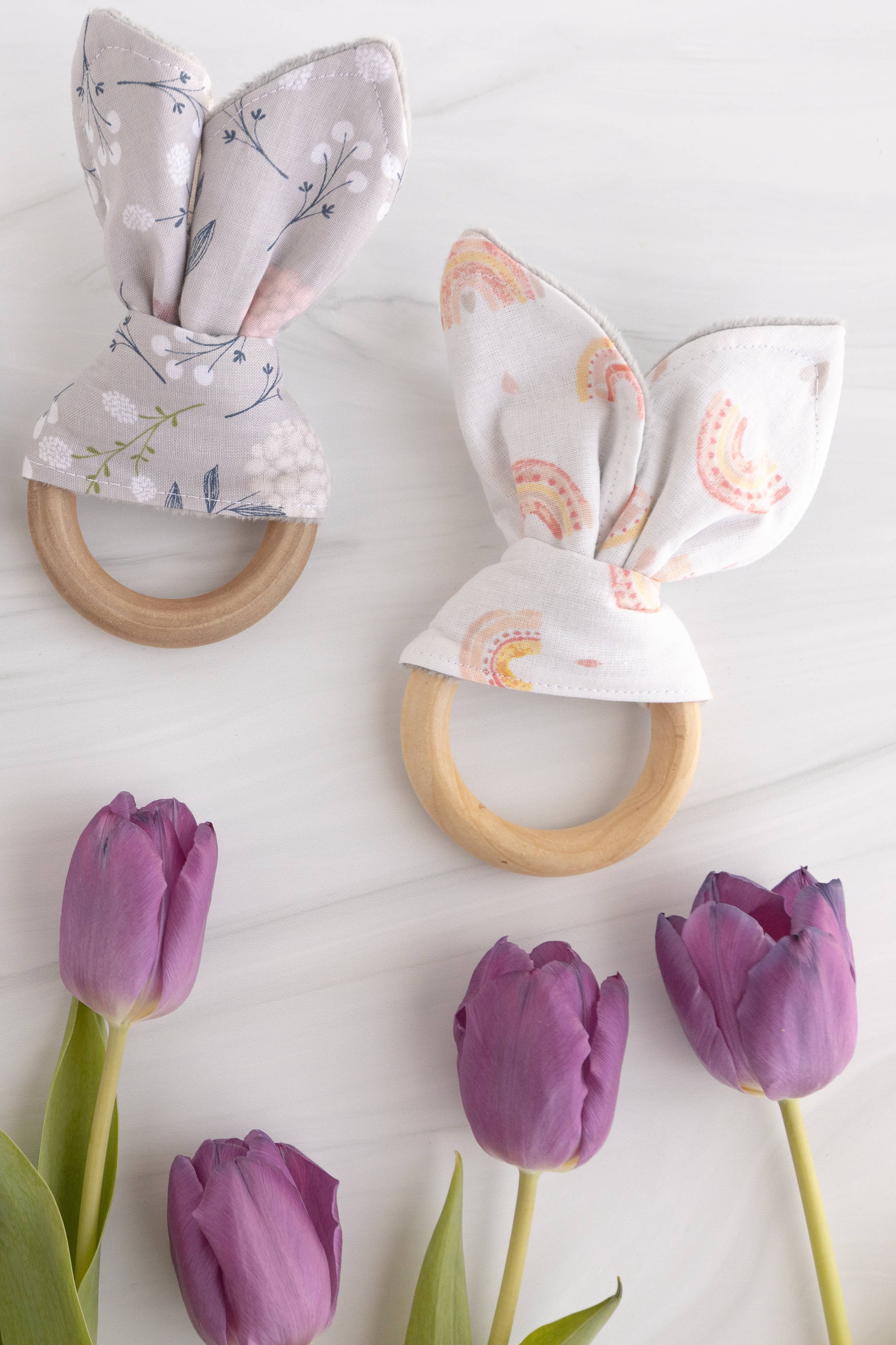 Port & Starbird - Wholesale Bib - Baby - Wildflowers on Grey Bib1