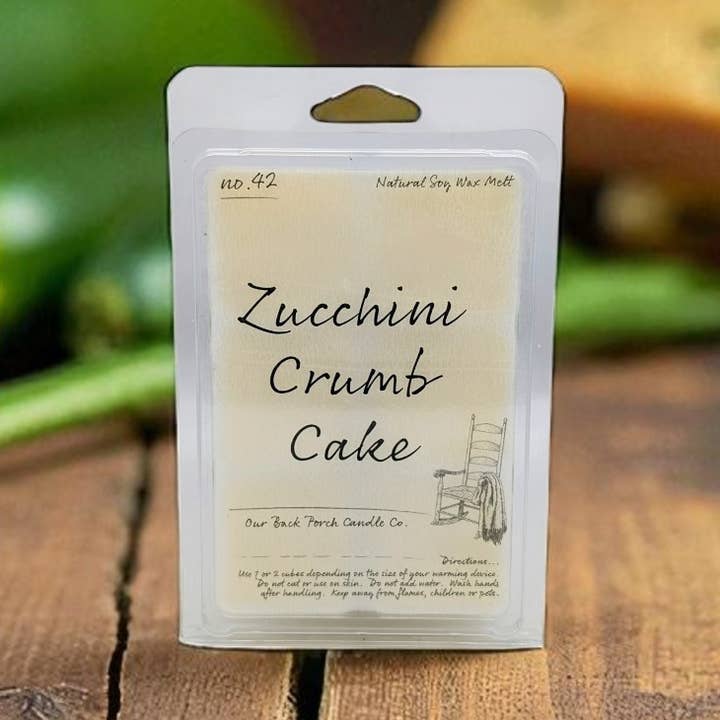 Zucchini-Streuselkuchen-Wachsschmelz für den Großhandel von Our Back Porch Candle Co