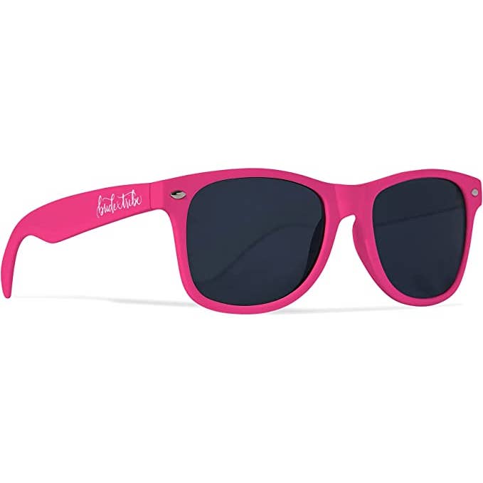 Funky Junque - Vente Lunettes de soleil – femme - Lunettes de soleil Bachelorette - Bride Tribe (rose vif)