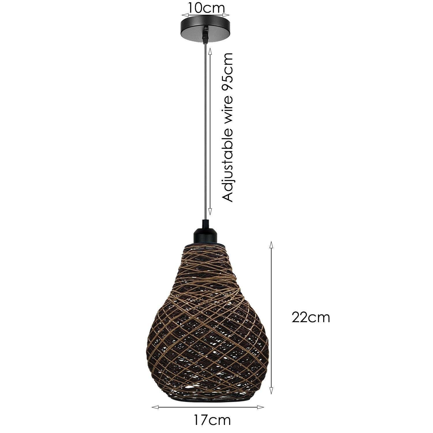 Ledsone - Wholesale Chandelier/Hanging Light - Rattan Wicker Ceiling Pendant Light Shade Hanging Light Antique décor Lampshade~133411
