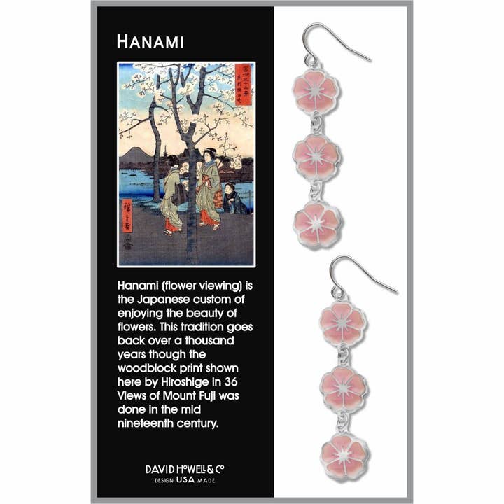 David Howell and Company - Wholesale Dangle Earrings - Hanami Cherry Blossom Earrings, MADE in USA1
