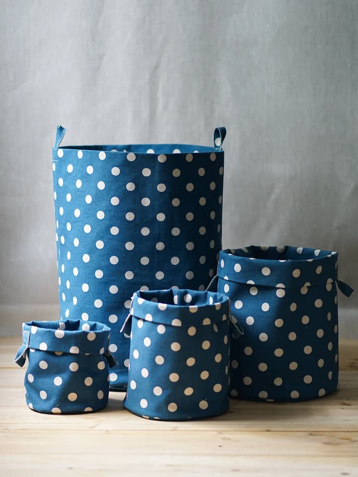 Teal dot storage bins for wholesale by griffin savoy inc