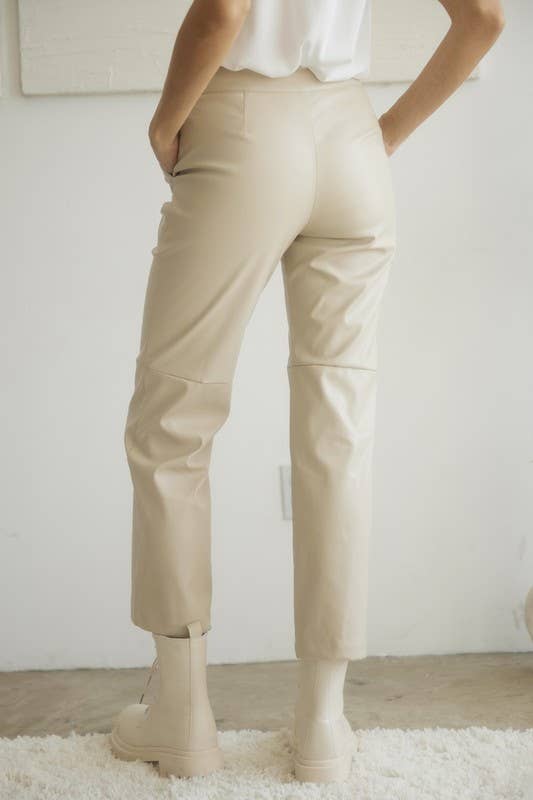 LATTE UP0491 High-Waisted Faux Leather Straight Pants  for wholesale on Faire3