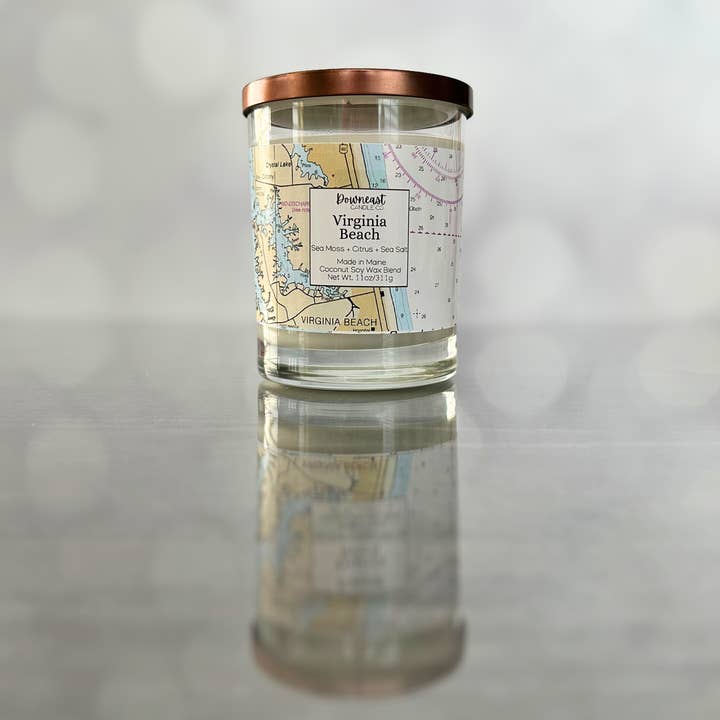 Downeast Candle Company - Wholesale Jar/Filled Candle - Nautical Chart Candles 11 oz 1