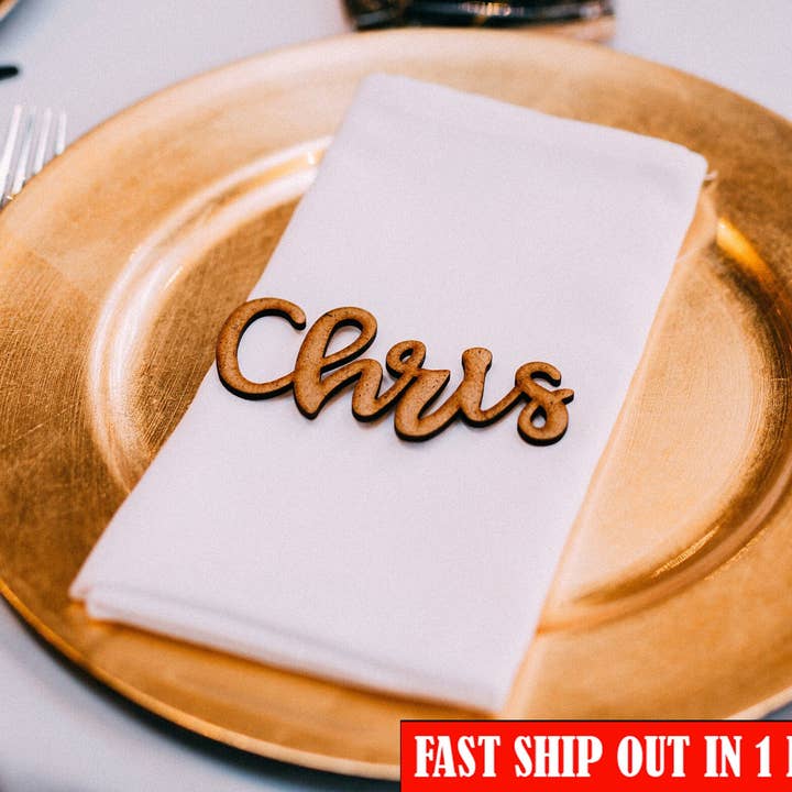 Nombre de lugar de boda personalizado cortado con láser/boda de madera personalizada para venta al por mayor de HoneyTheWood