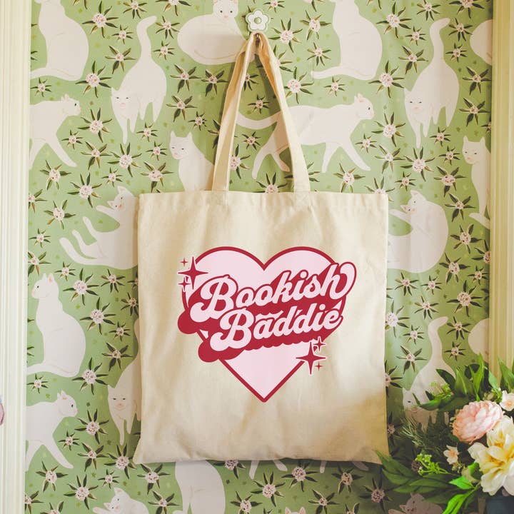 Literari Goods, Co | Book Themed Candles + Gifts - Wholesale Tote Bag - Women's - Bookish Baddie | Tote Bags | Reader Gift for Valentine's Day