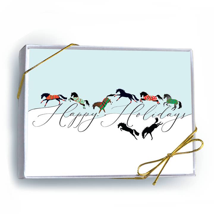 Horse Hollow Press - Wholesale Christmas Card - Horse Boxed Christmas Cards / Canter & Jumping / 8 Holiday