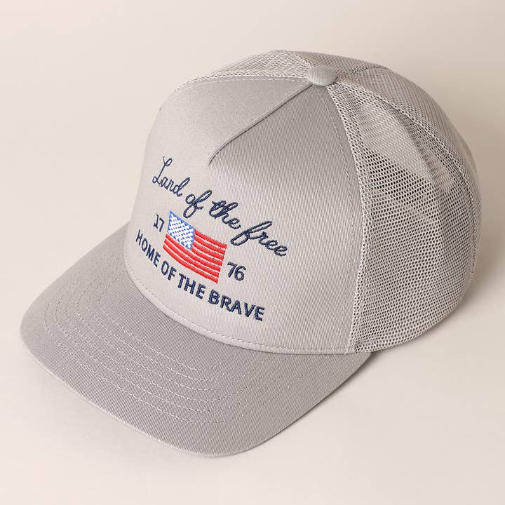 Fashion City - Wholesale Trucker Hat - Unisex - Land Of The Free Embroidery MeshBack Trucker Hat 2