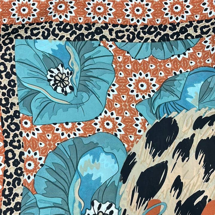 German Fuentes Handbags - Wholesale Scarf - Women's - YF08-C52  FLORAL AND ANIMAL PRINT SCARF1