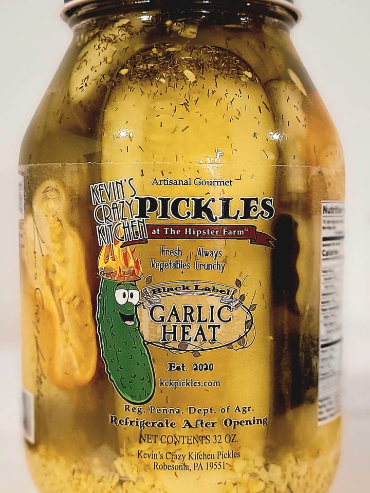 Garlic Heat for wholesale by Kevin's Crazy Kitchen Pickles at the Hipster Farm