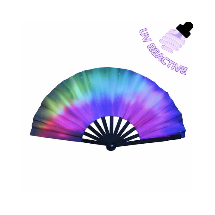 UV Reactive Blacklight Foldable Hand Fan
for wholesale by Blinkee.com, LLC