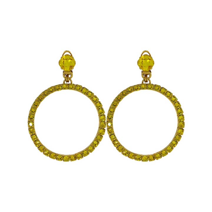 Die mittelgroßen gelben Creolen in Gold (gestochen) für den Großhandel von VICKISARGE