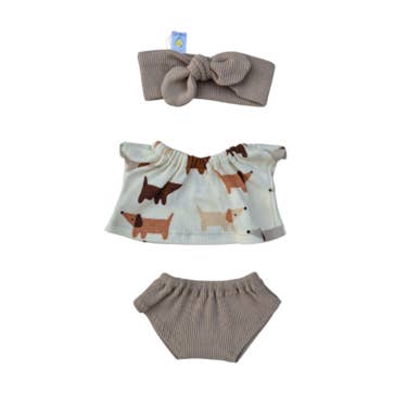 GASPARD tee-shirt +culotte+bandeau pour la vente par Maman Poule et Papa Coq