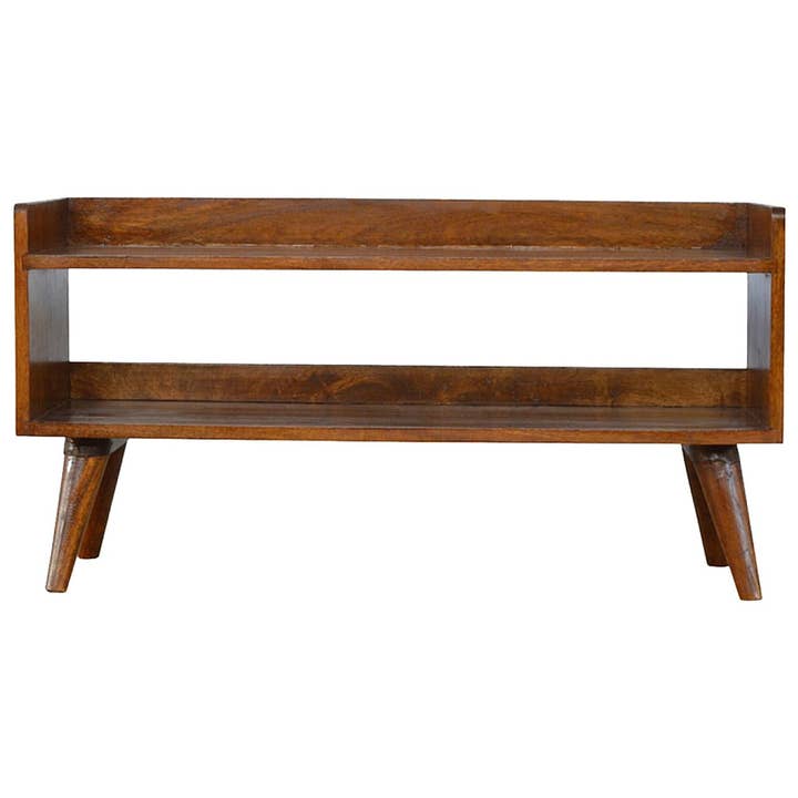 Nordic Chestnut Finish Storage Bench for wholesale by Artisan Furniture