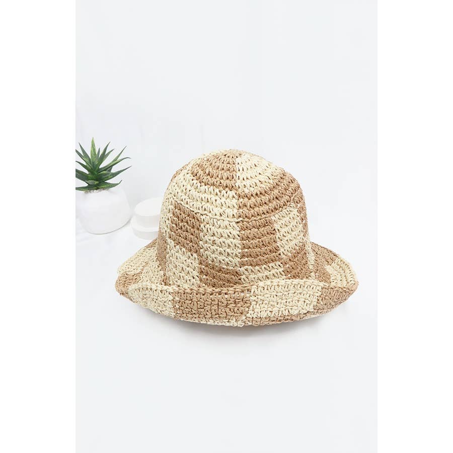 Love and Repeat - Wholesale Bucket Hat - Women's - Crochet Checker Bucket Hat4