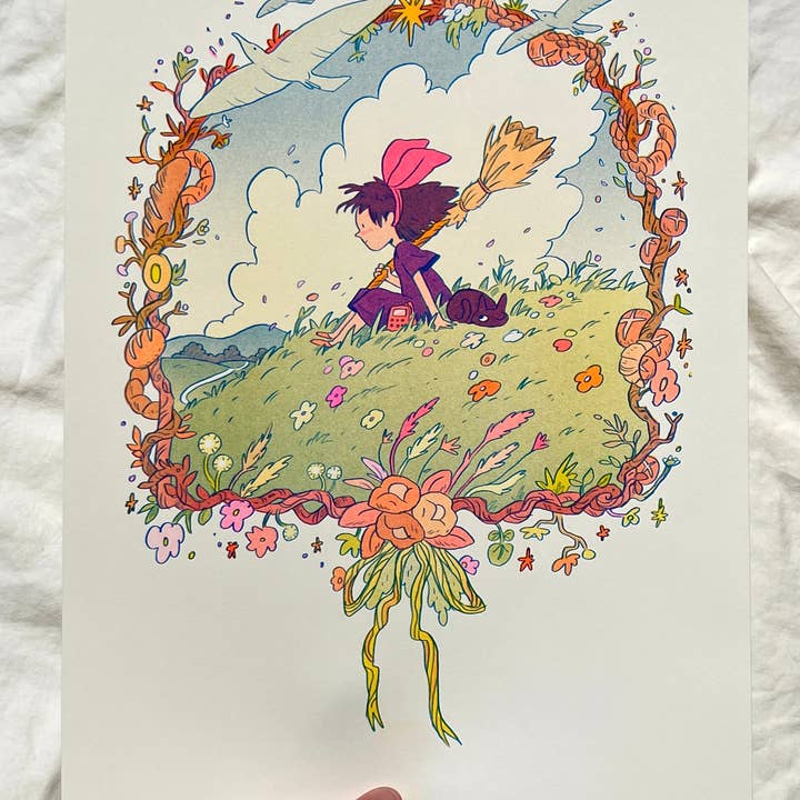 Natalie Andrewson - Wholesale Art Print - Kiki's Delivery Service Large Riso Print