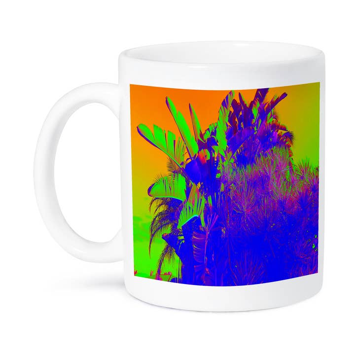 3dRose - Wholesale Coffee Mug - 3dRose, Print of tropic Plants In Neon Colors, Mug8