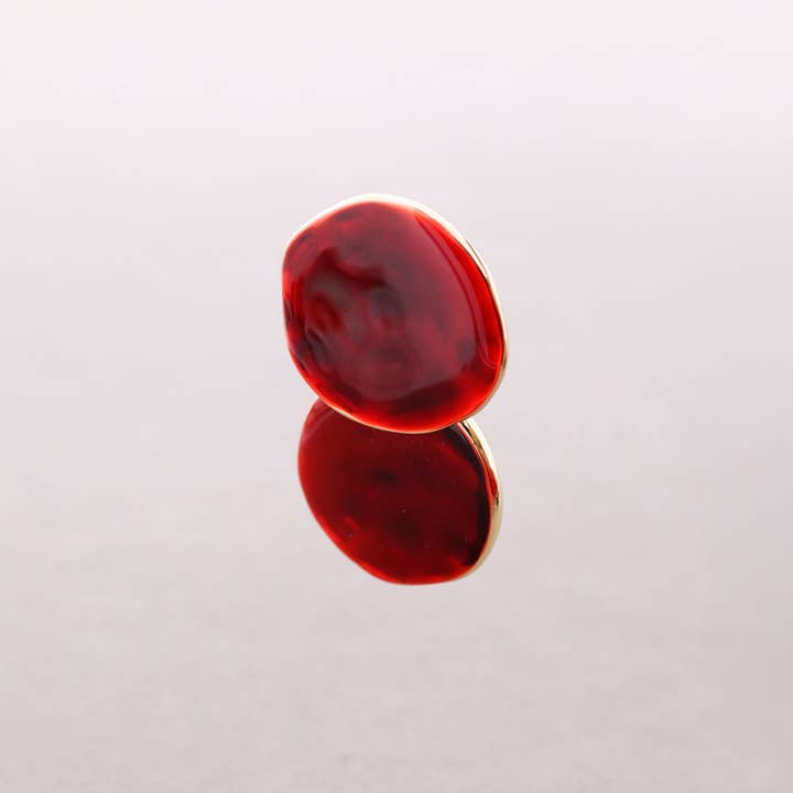 Double Medal Pressure Earrings Enamel Metal for wholesale by Sonata