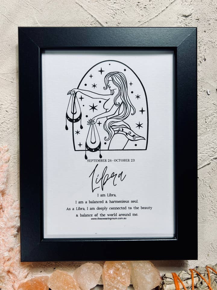 Zodiac Mini Frame- Libra ♎️ for wholesale by The Swearing Mum