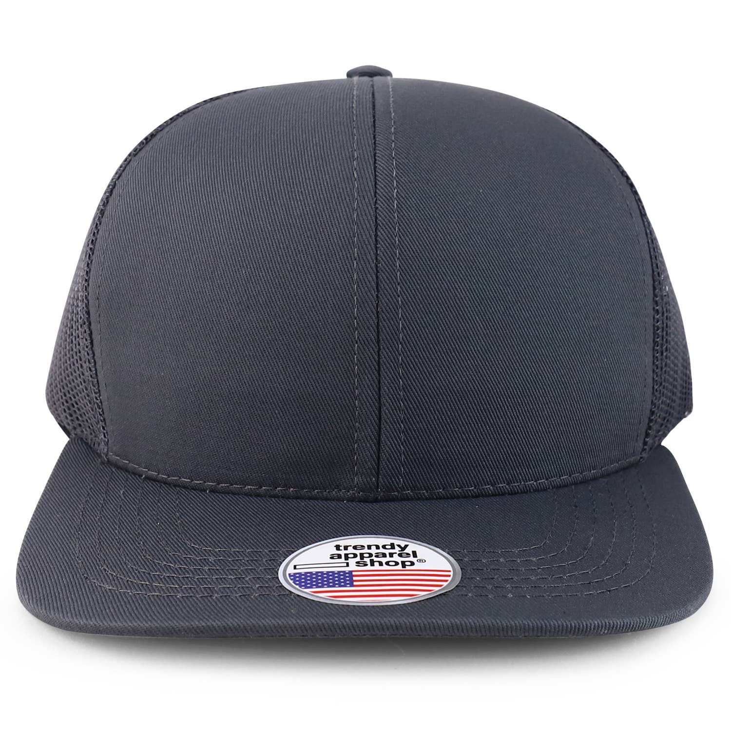 Trendy Apparel Shop - Wholesale Snapback pet - Uniseks - Gemaakt in de VS Gestructureerde platte Snapback Mesh-achterkant met 6 panelen5