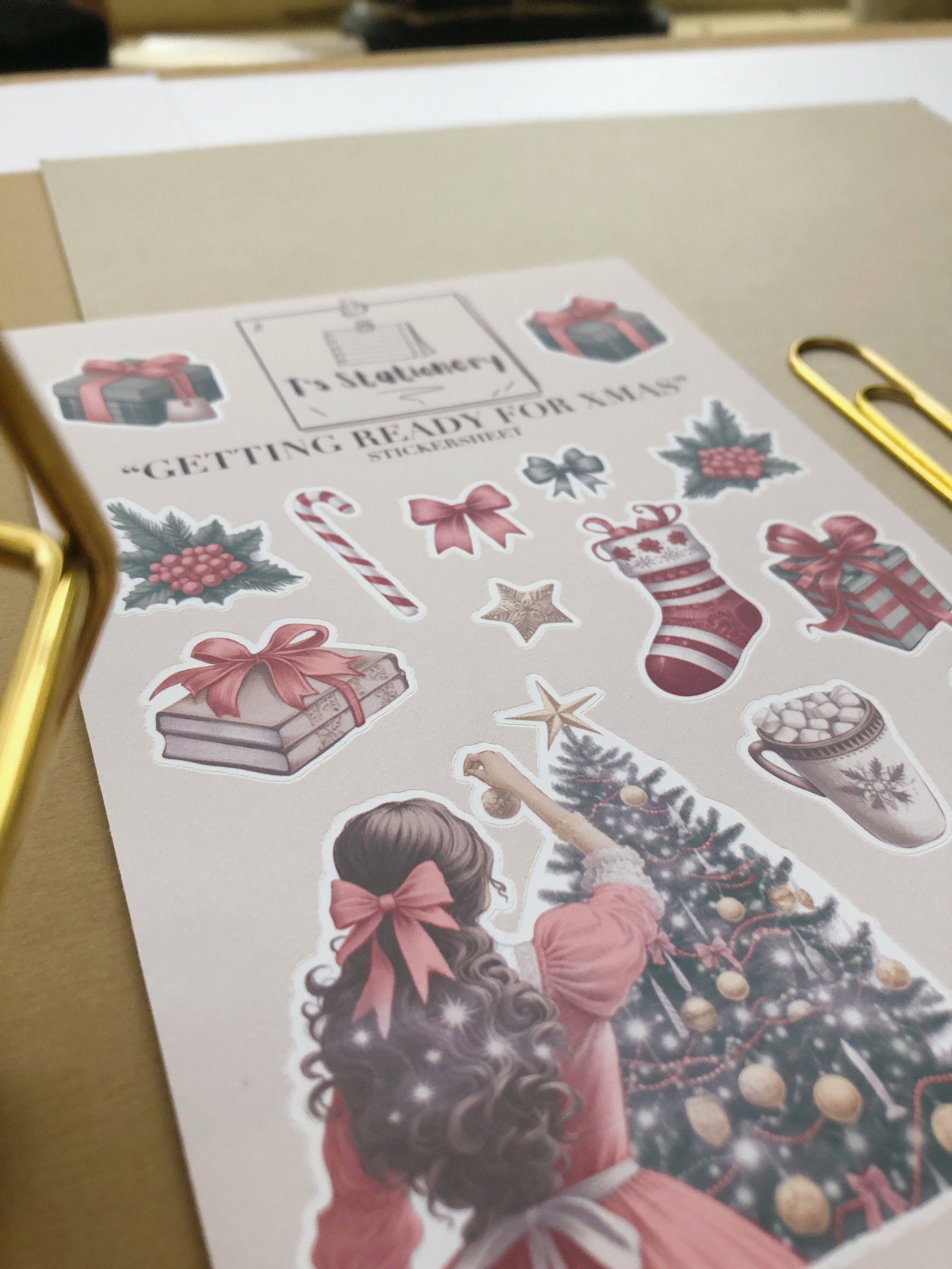 T's Stationery - Vente Autocollant - Feuille d'autocollants « Préparez-vous pour Noël »2