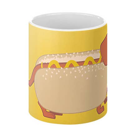 Hotdog Dog Coffee Mug for wholesale by Sharptooth Snail