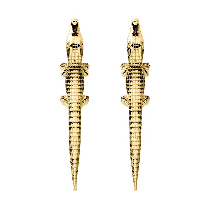 Boucles d'oreilles alligator pour la vente par Carolinne B