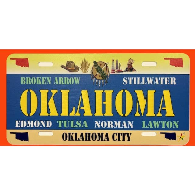 "Oklahoma" - OK Targhe in Alluminio Dimensioni: 15x30 cm per la vendita all'ingrosso da parte di 7 Star